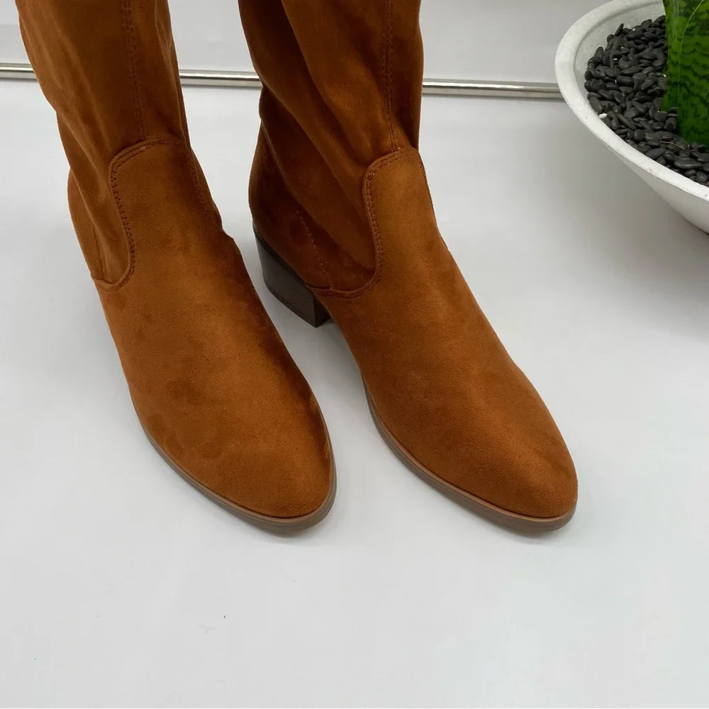 New York & Company faux Suede Stretch Tall Boots size 8 NEW